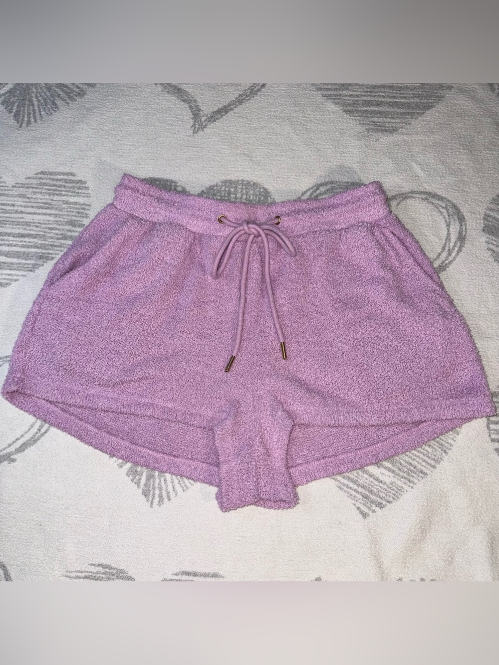 Show Me Your MuMu Lavender Terry Drawstring Athletic Shorts